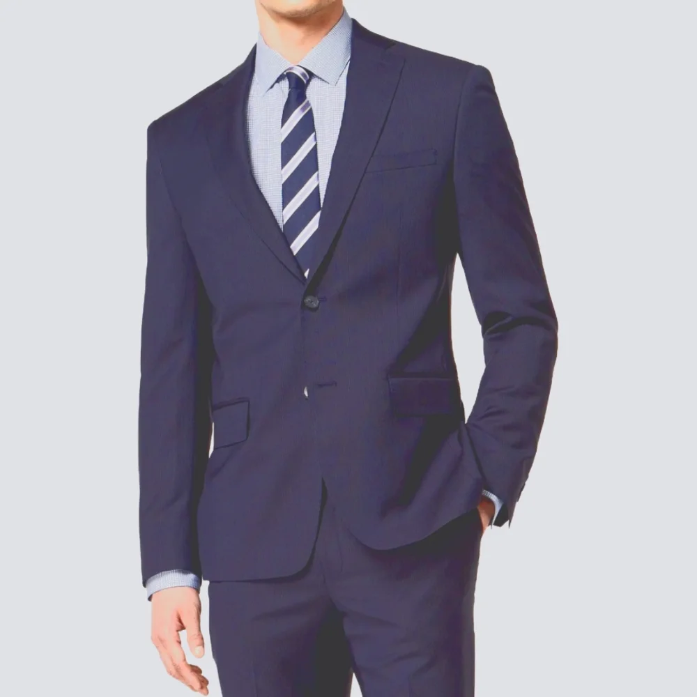 Dkny Men's 100% Wool Natural Stretch Suit Jacket Blue Size 40L